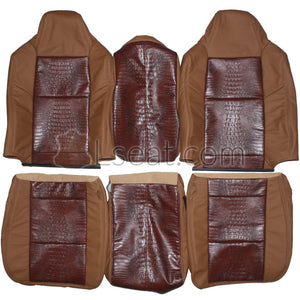2002-2003 Ford F250 F350 Lariat Custom Real Leather Seat Covers (Front) - lseat2