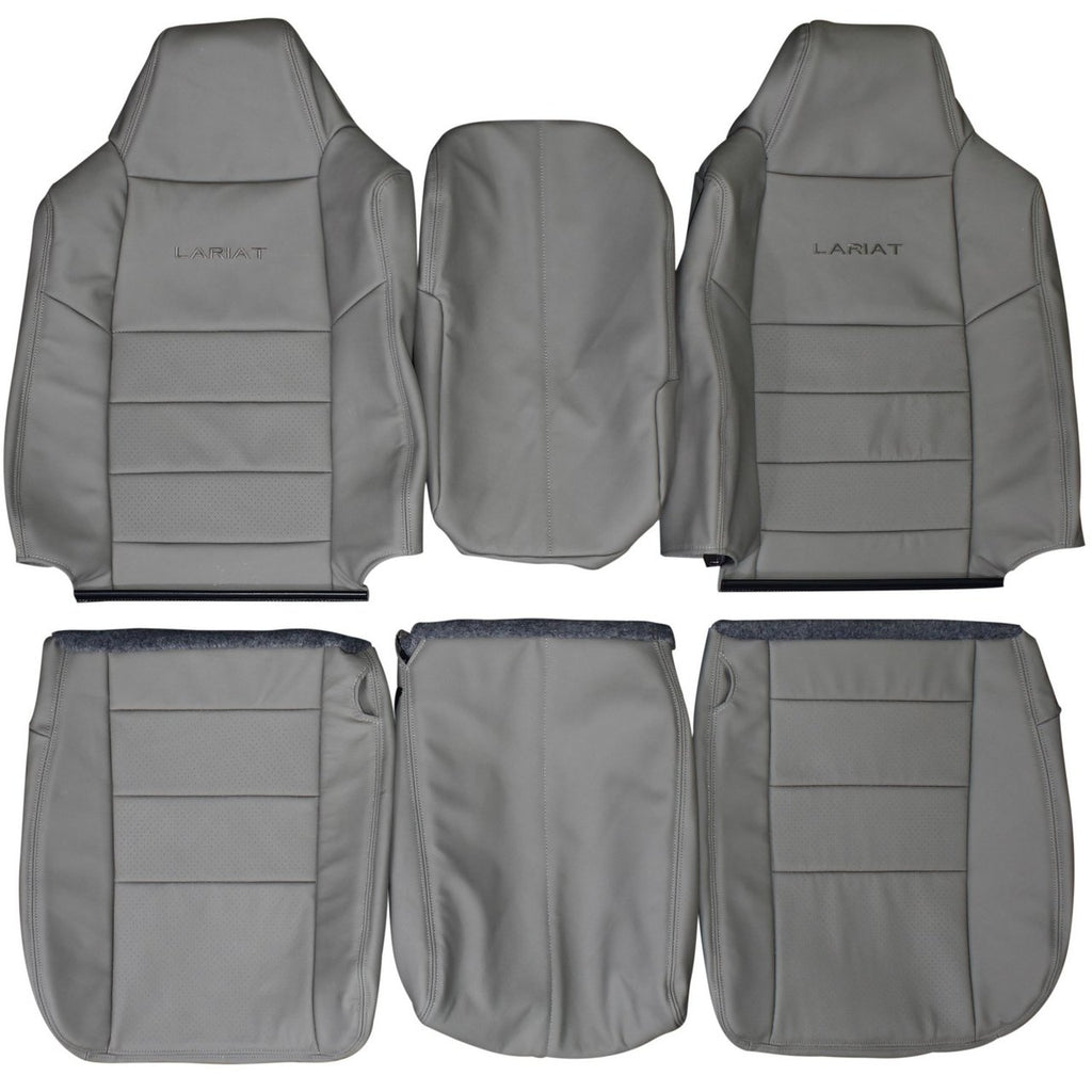 2002-2003 Ford F250 F350 Lariat Custom Real Leather Seat Covers (Front) - lseat2
